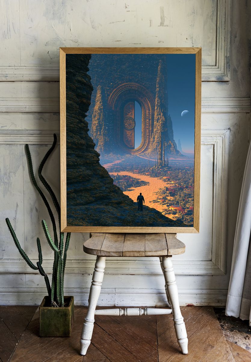 Sci-Fi Desert Portal Print. — room view 1