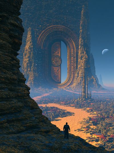 Sci-Fi Desert Portal Print. poster print
