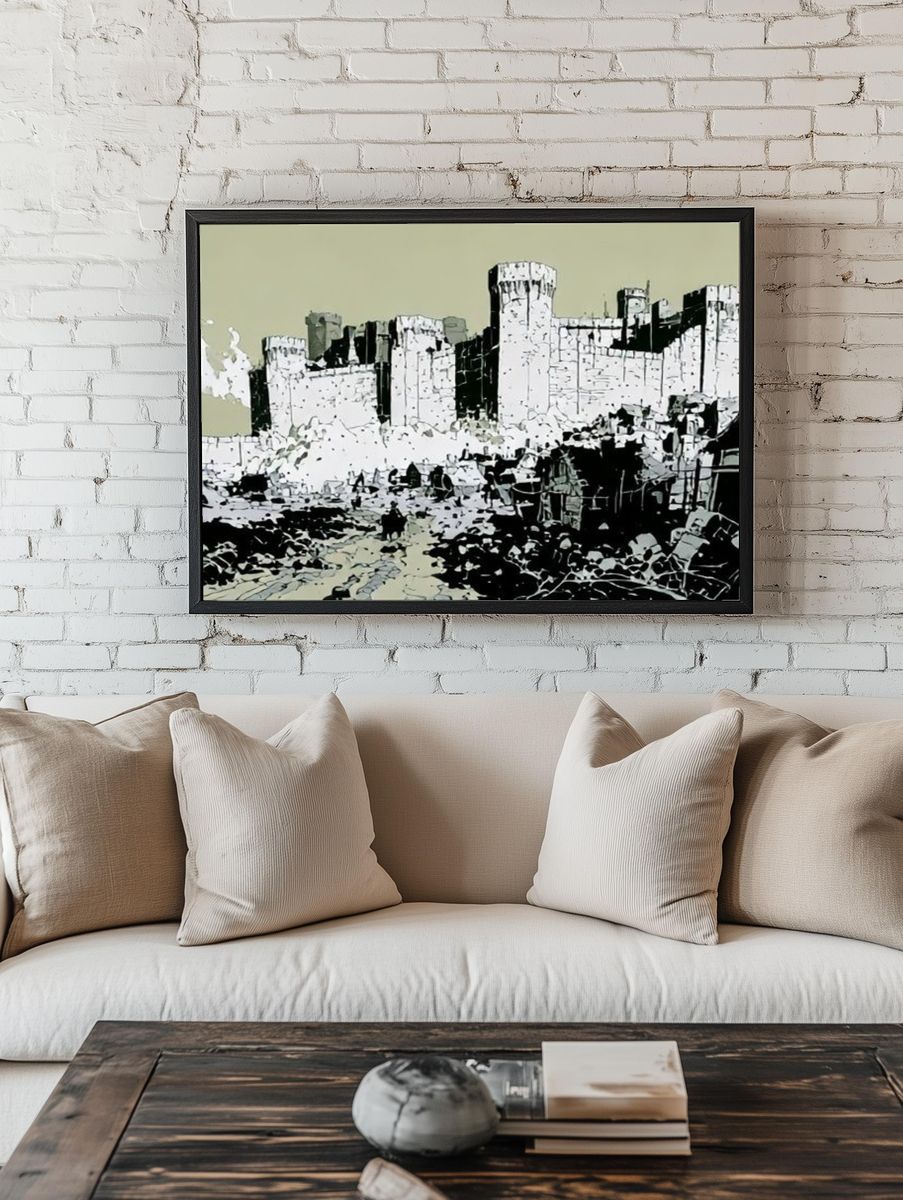 Castle Ruins Illustration Poster. room preview