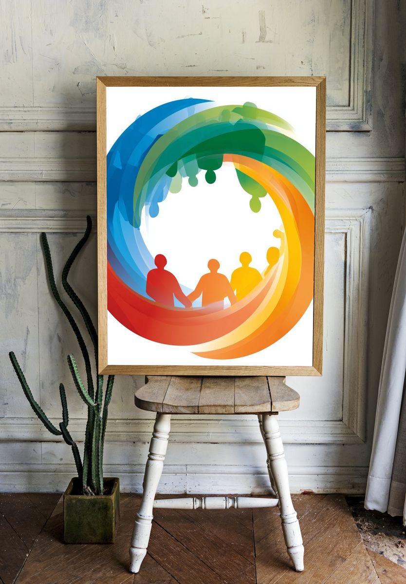 Rainbow Unity Abstract Poster. room preview