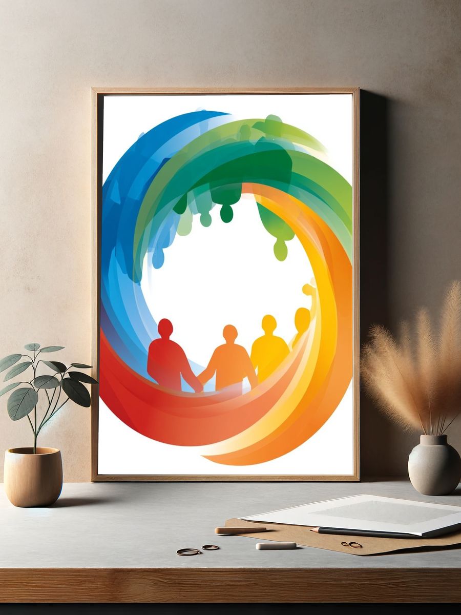 Rainbow Unity Abstract Poster. — room view 2