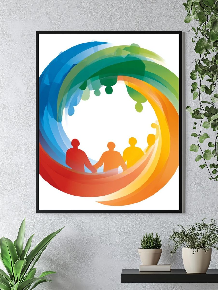 Rainbow Unity Abstract Poster. — room view 4