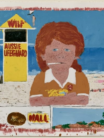 Aussie Lifeguard Beach Illustration Poster. poster print