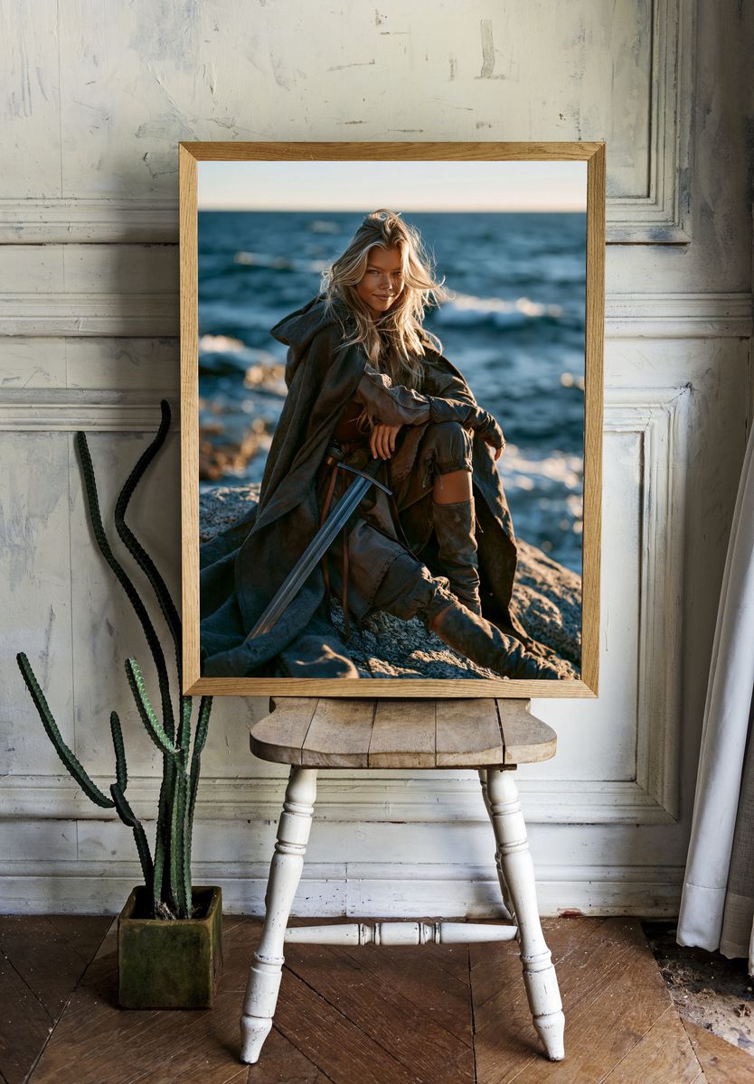 Fantasy Warrior Portrait Poster. — room view 1