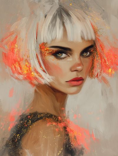 Futuristic Portrait Illustration Poster.