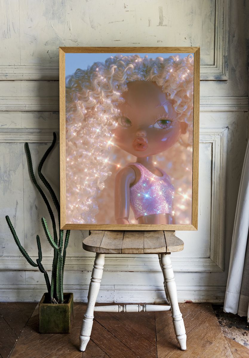 Glitter Doll Portrait Print. — room view 1