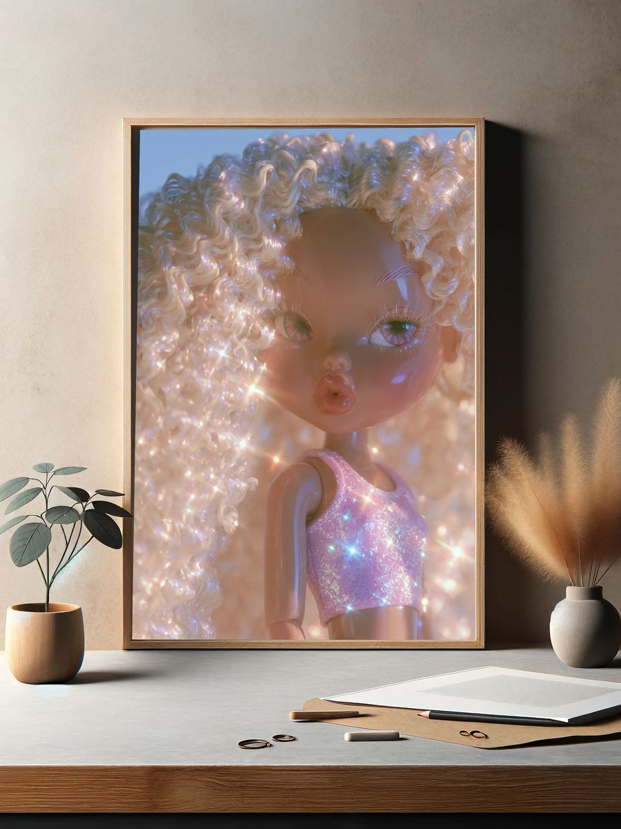 Glitter Doll Portrait Print. — room view 2