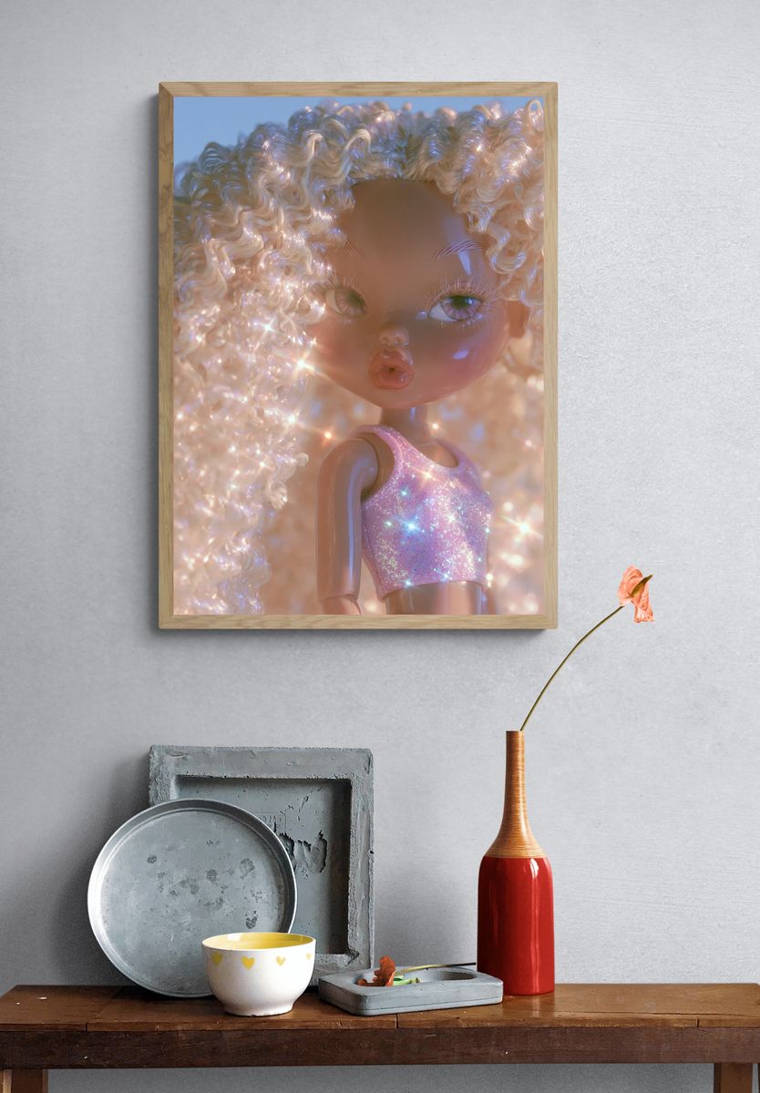 Glitter Doll Portrait Print. — room view 3