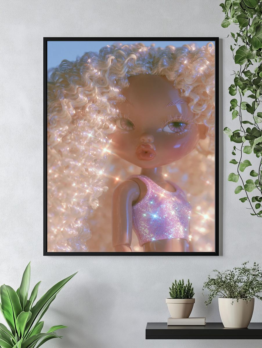 Glitter Doll Portrait Print. — room view 4