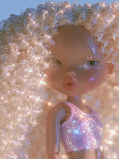Glitter Doll Portrait Print. poster