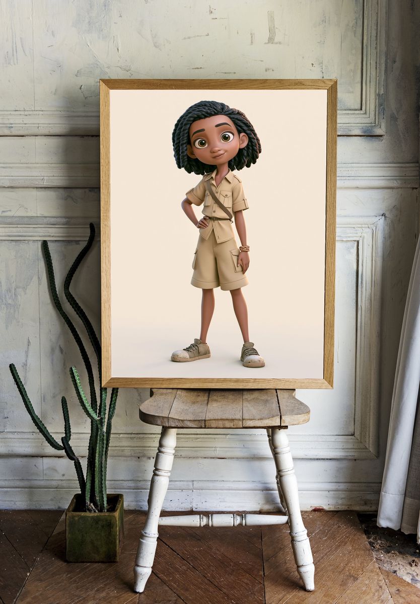 Adventurous Girl Illustration Poster. room preview