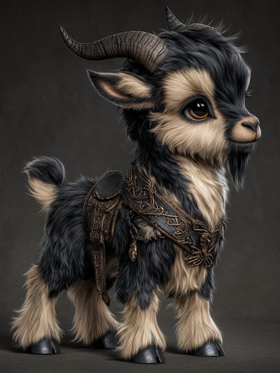 Fantasy Baby Goat Digital Art Poster. poster