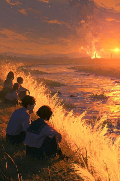 Sunset Firewatch Illustration Poster.