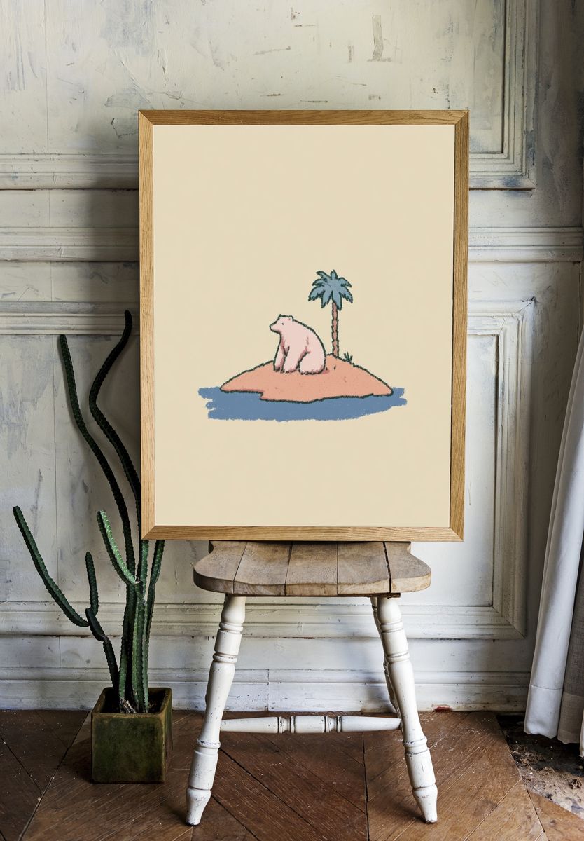 Bear Island Illustration Poster. — room view 1