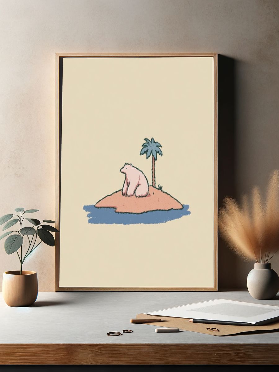 Bear Island Illustration Poster. — room view 2