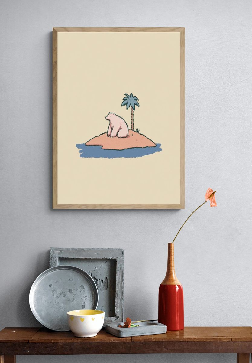 Bear Island Illustration Poster. — room view 3