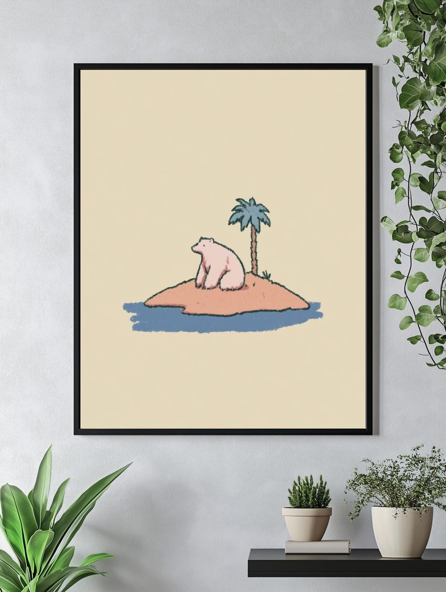 Bear Island Illustration Poster. — room view 4