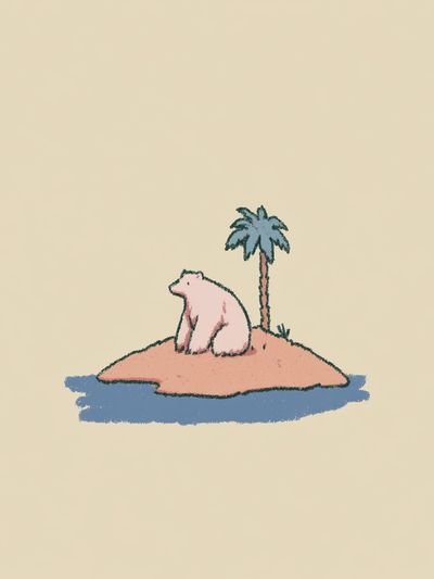 Bear Island Illustration Poster. poster