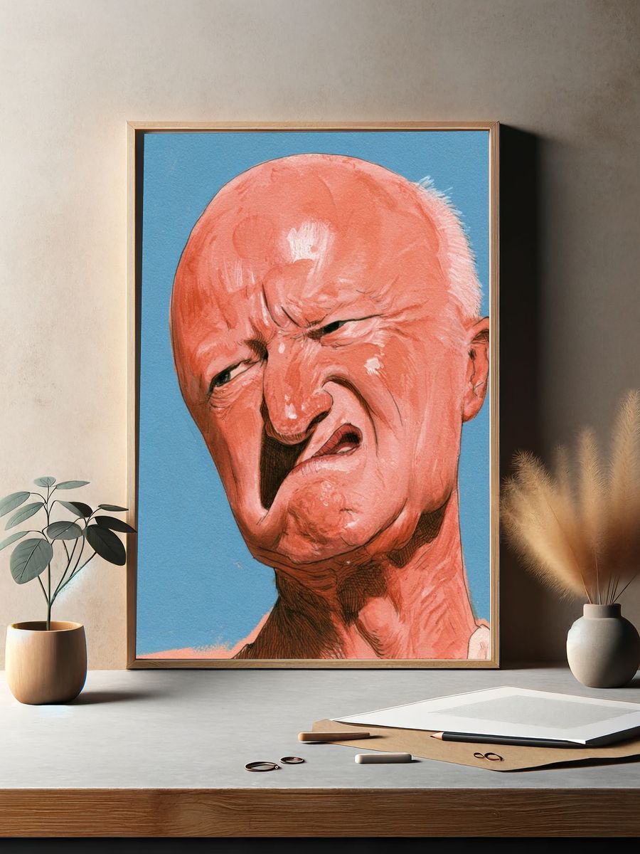 Expressive Portrait Illustration Poster. — room view 2