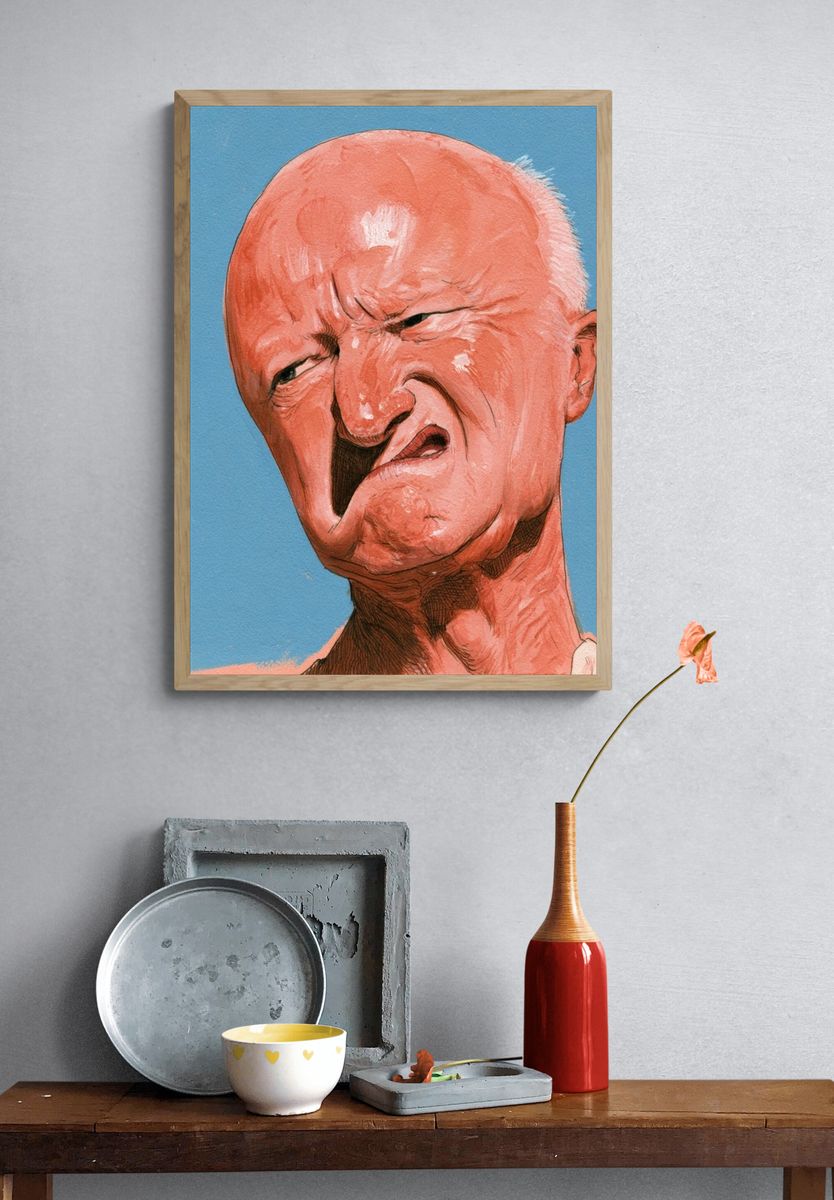 Expressive Portrait Illustration Poster. — room view 3