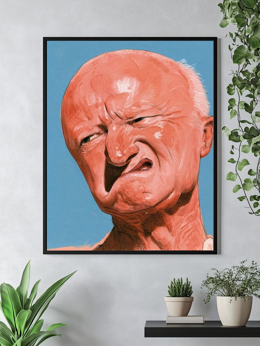 Expressive Portrait Illustration Poster. — room view 4