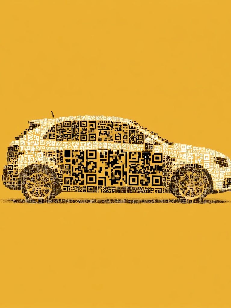 QR Code Car Illustration Poster. poster — illustration art