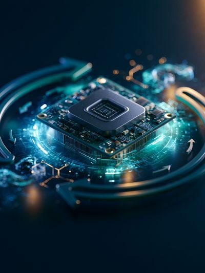 Futuristic Microchip Circuit Poster. poster