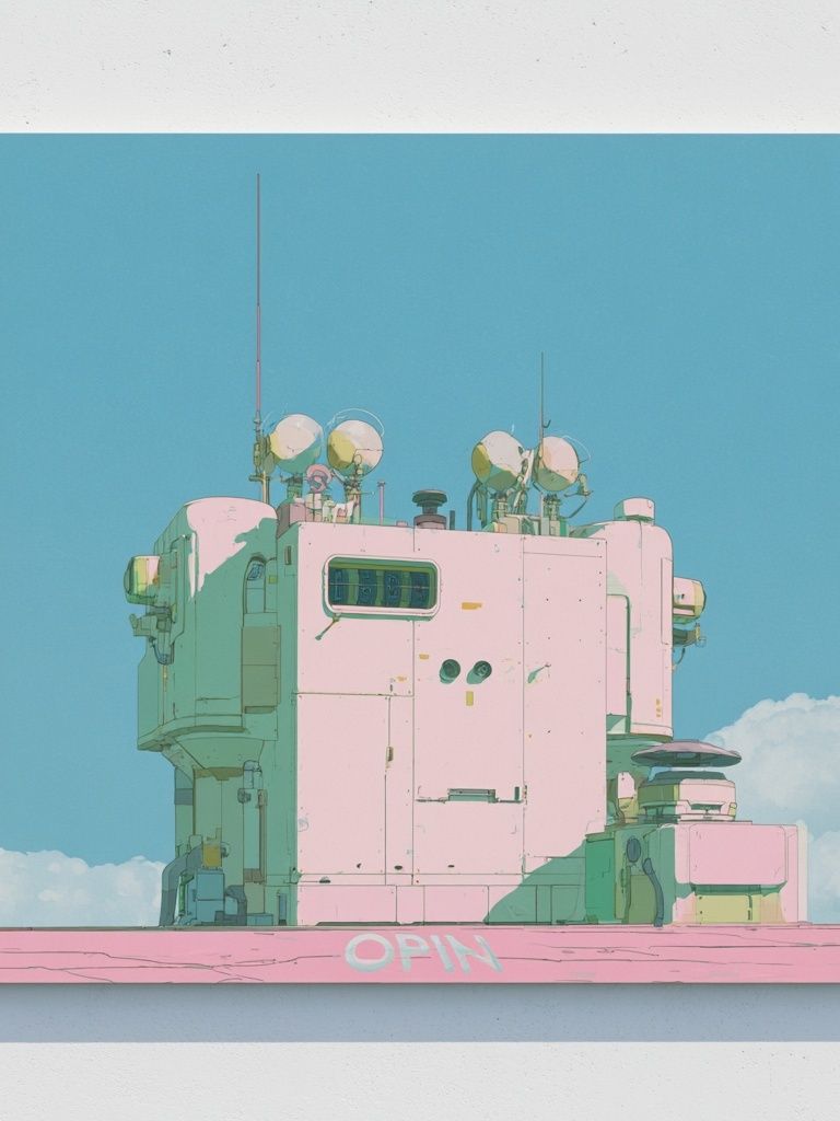 Pastel Futuristic Tower Poster. poster detail