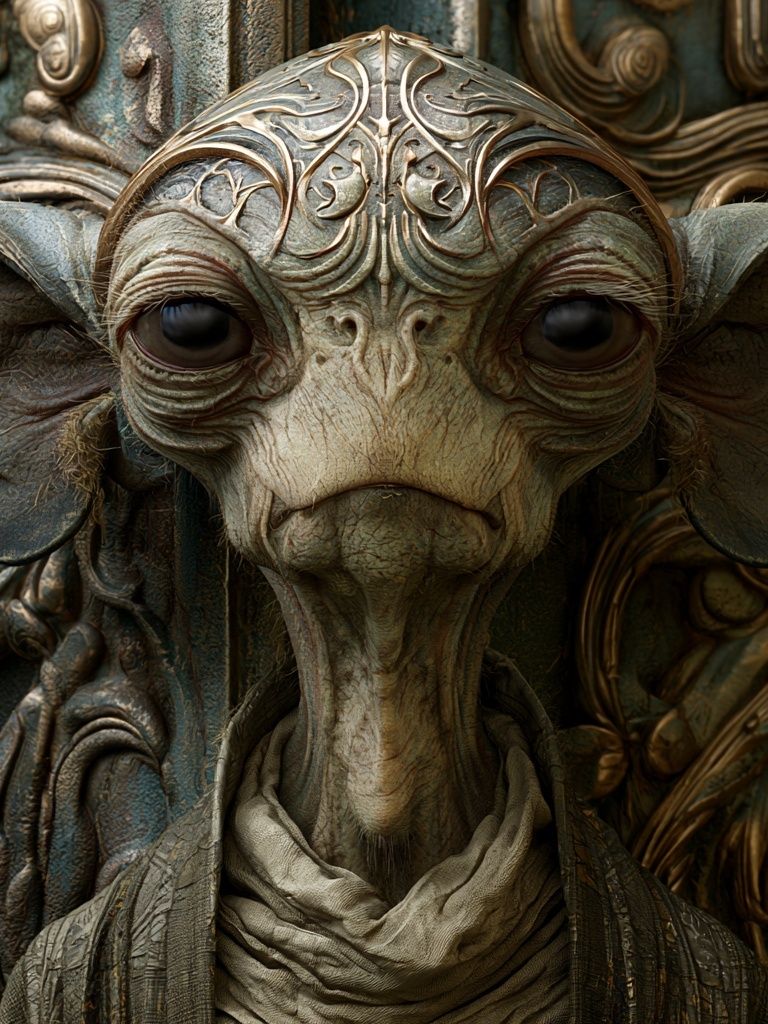 Alien Portrait Digital Art Poster. poster — illustration art