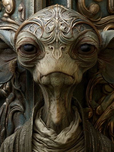 Alien Portrait Digital Art Poster. poster