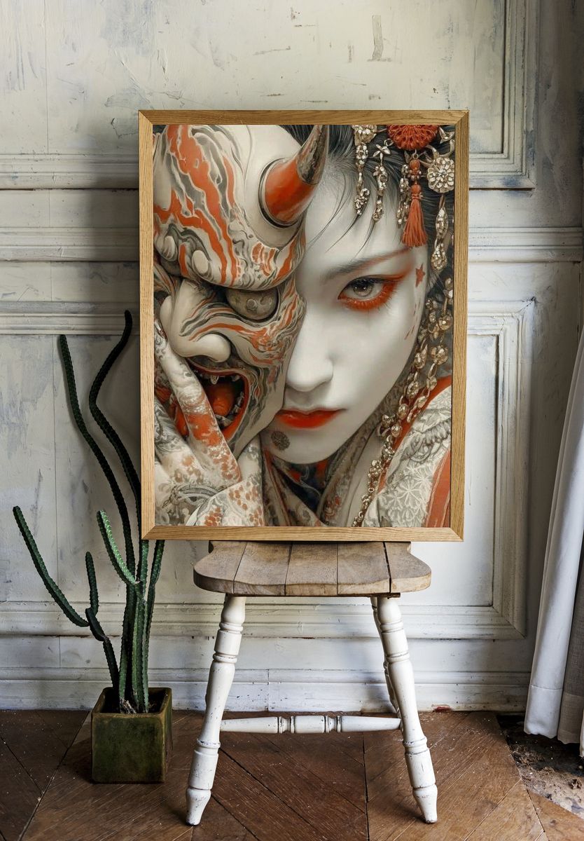 Kabuki Mask Portrait Print room preview
