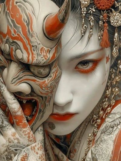 Kabuki Mask Portrait Print.