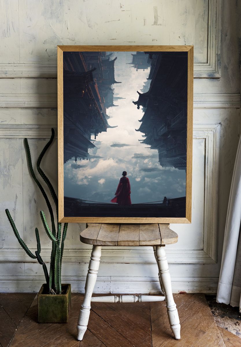 Floating Temple Dreamscape Print. — room view 1