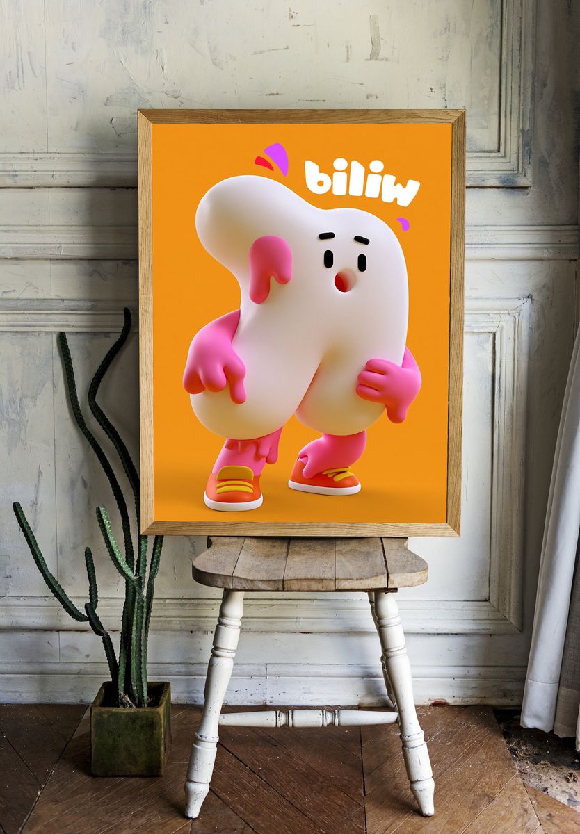 Biliw Character Illustration Poster. room preview