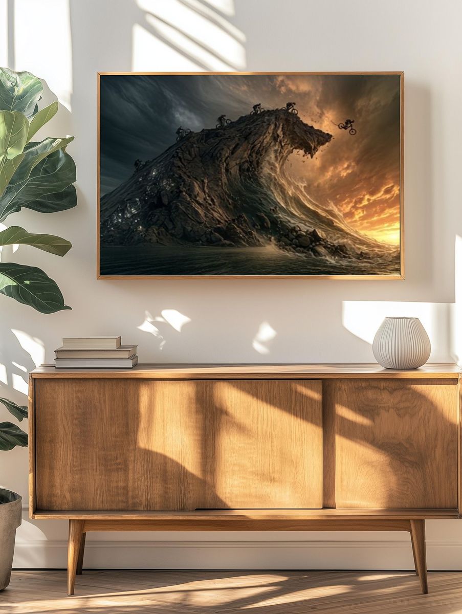 Epic Wave Riders Illustration Poster. — room view 3