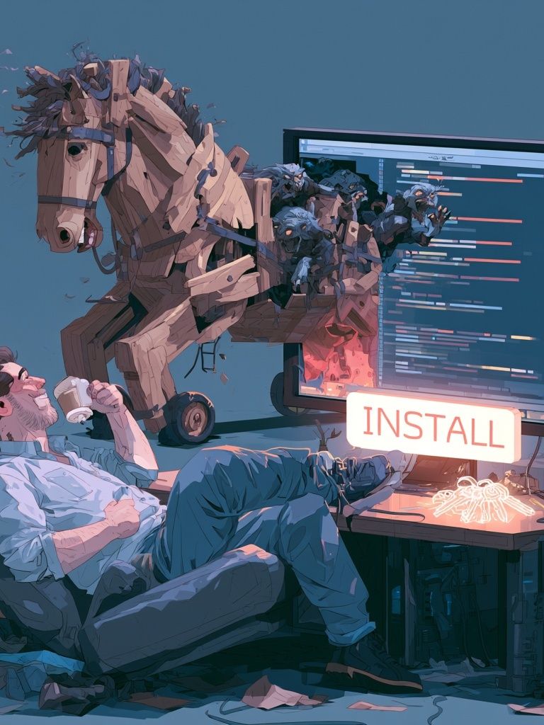 Surreal Install Scene Illustration Poster. poster — illustration art