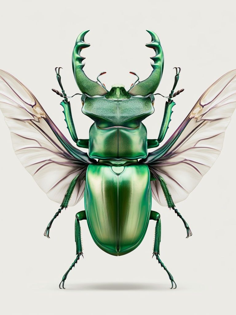 Emerald Beetle Illustration Poster. poster detail