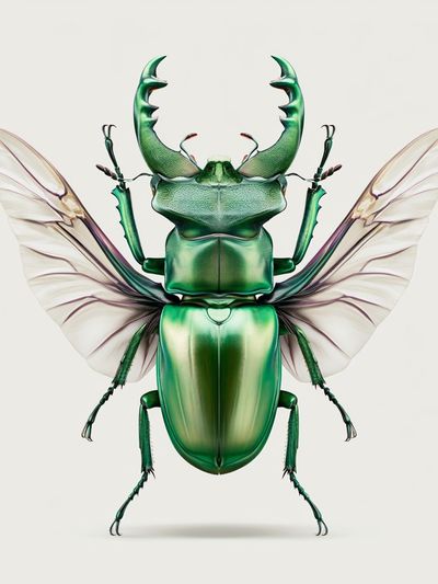 Emerald Beetle Illustration Poster. poster