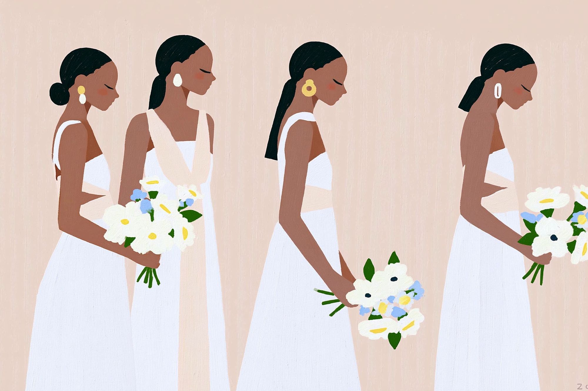 Bridal Figures Illustration Print. poster — illustration art
