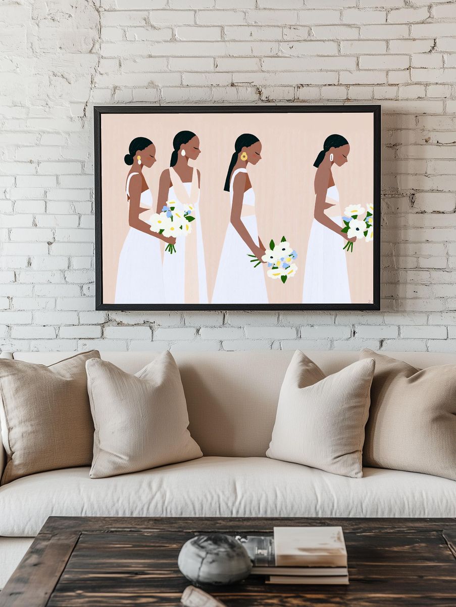Bridal Figures Illustration Print. — room view 1