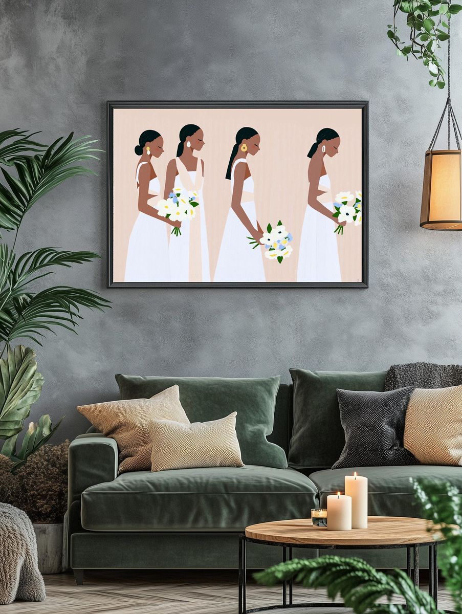 Bridal Figures Illustration Print. — room view 4