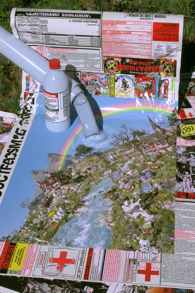 Surreal Collage Rainbow Print. poster