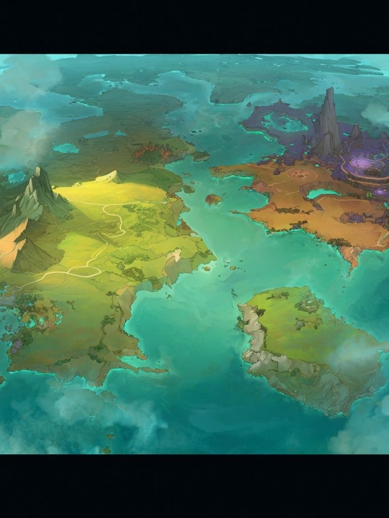 Fantasy World Map Illustration Poster. poster — illustration art