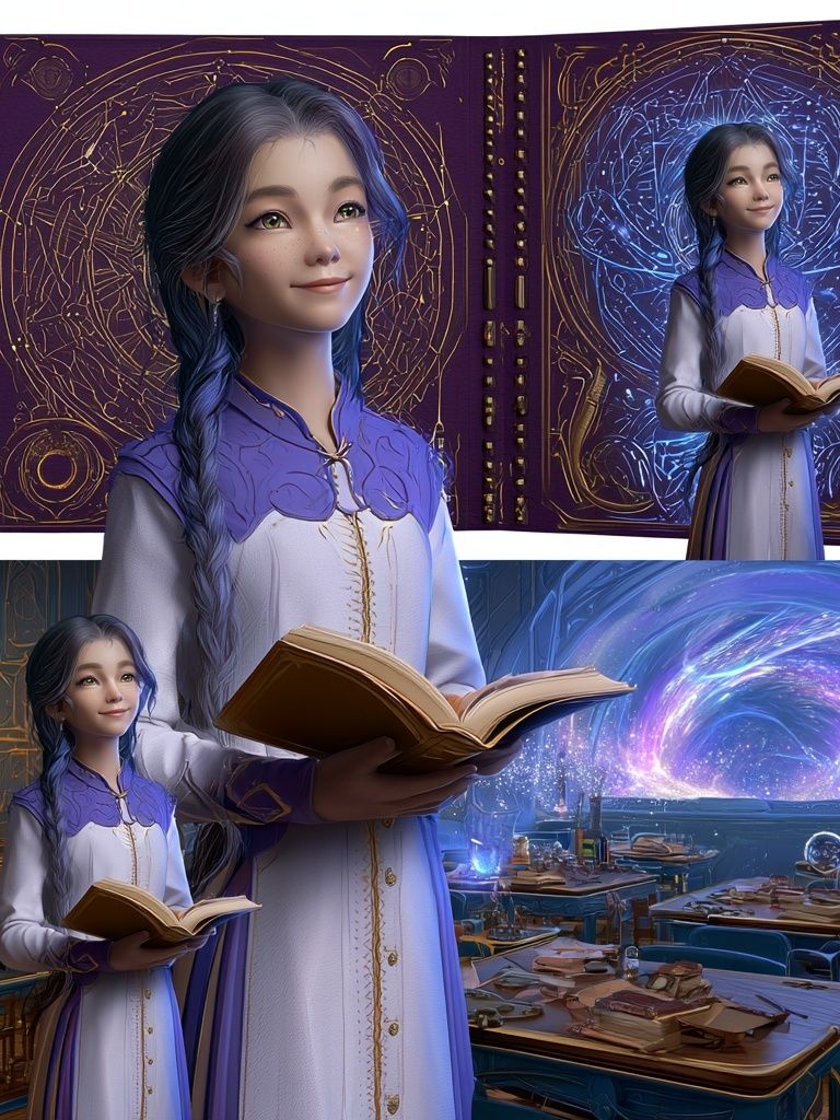 Celestial Scholar Fantasy Illustration Poster. poster — illustration art