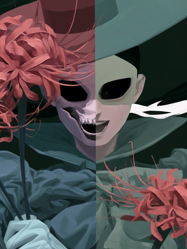 Surreal Mask Portrait Print. poster — illustration art