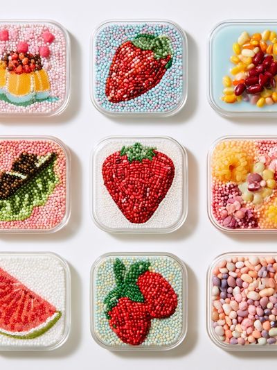 Fruit Candy Mosaic Illustration Poster.