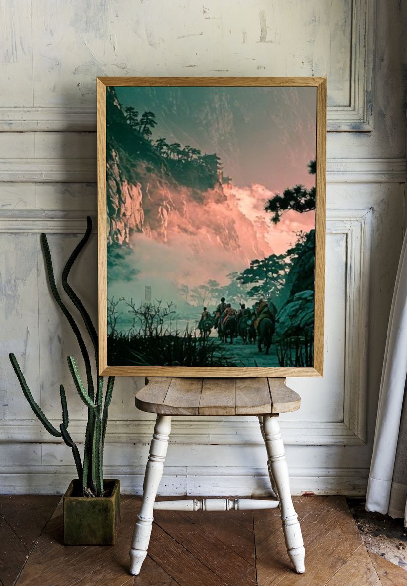 Misty Mountain Riders Illustration Poster. — room view 1