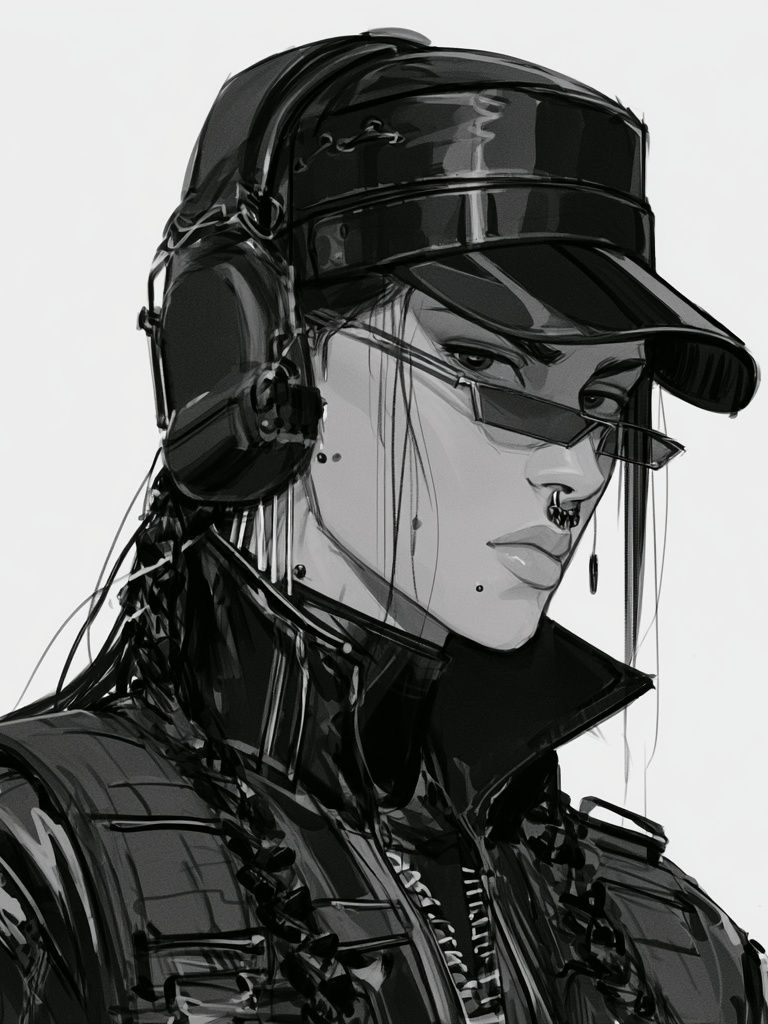 Cyberpunk Portrait Illustration Poster. poster detail