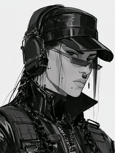 Cyberpunk Portrait Illustration Poster. poster print