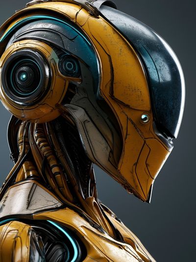 Futuristic Robot Portrait Poster. poster